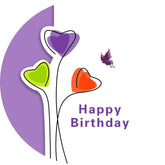 Aperturee - Purple Butterfly Round White Birthday Backdrop